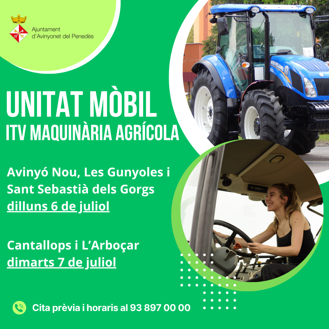 Unitat m&ograve;bil ITV per maquin&agrave;ria agr&iacute;cola
