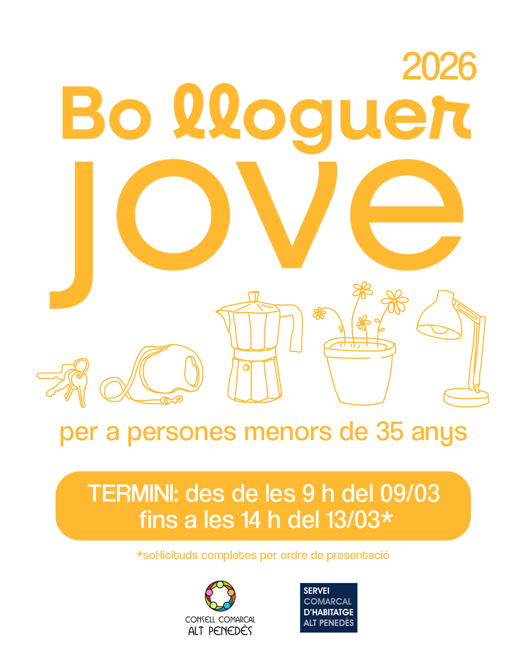 Oberta la convocatòria del Bo Lloguer Jove 2026