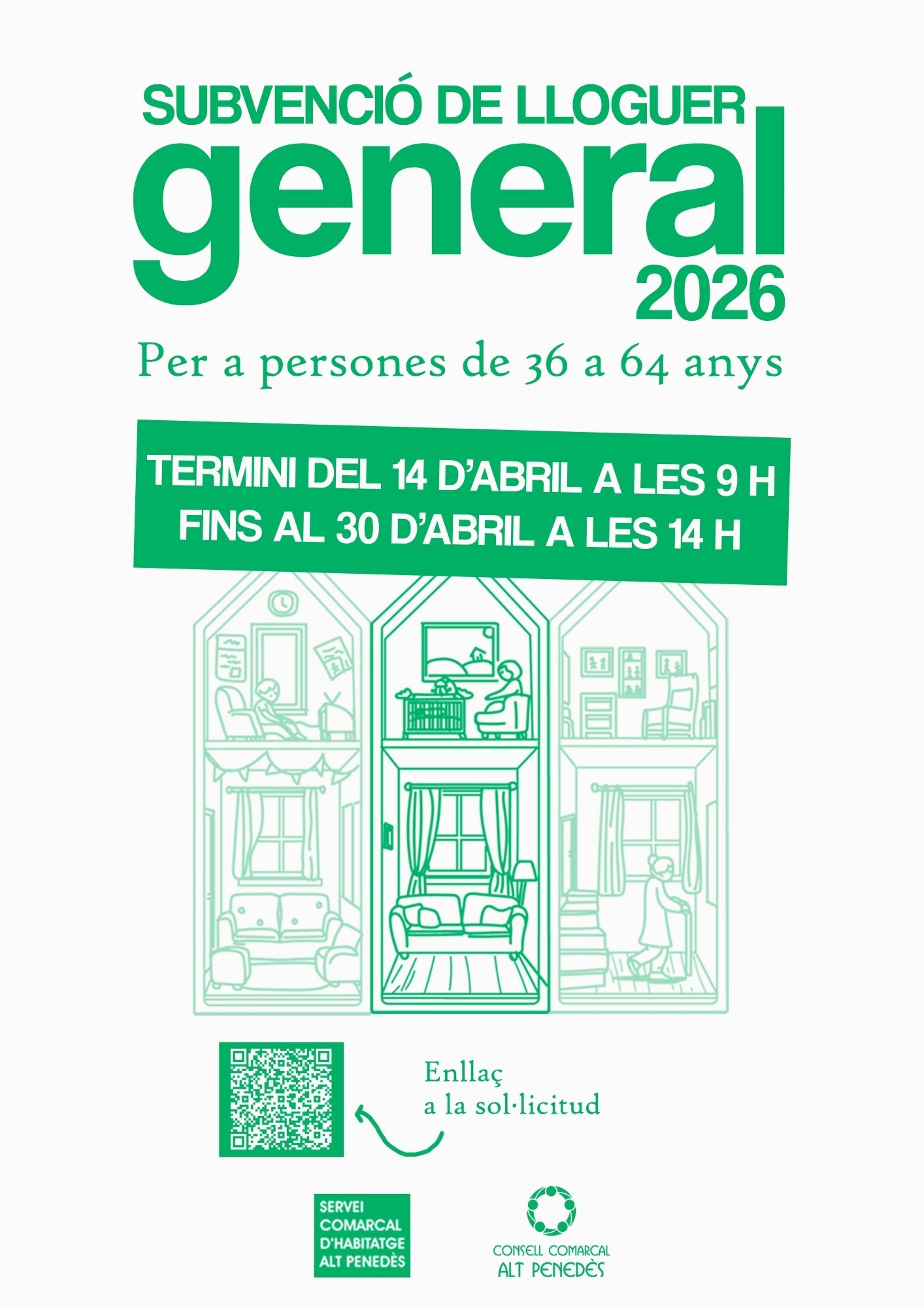 Oberta la convocat&ograve;ria d'ajuts al lloguer per a persones d'entre 36 i 64 anys
