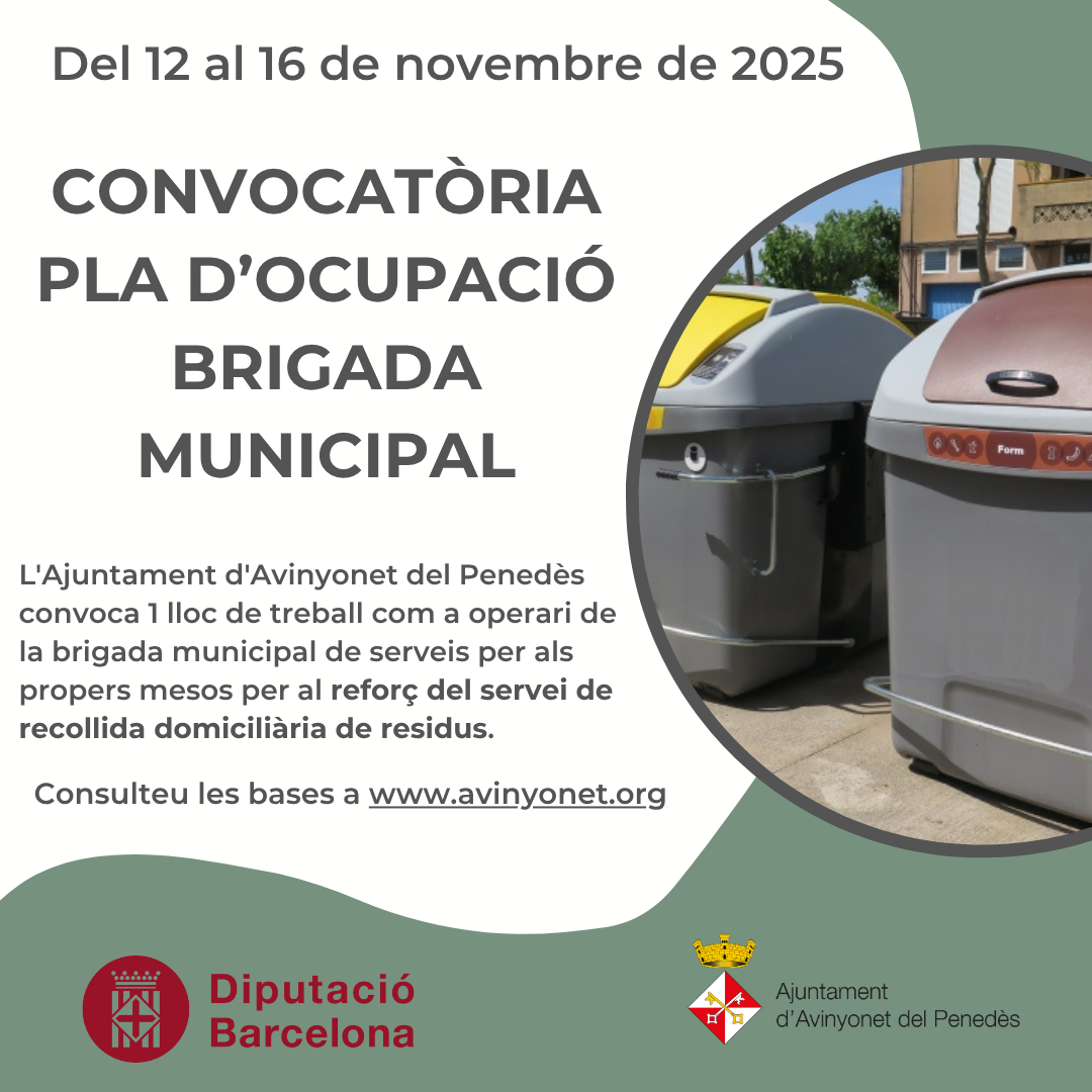 Bases reguladores del procés per a seleccionar persones aturades mitjançant els plans d'ocupació 2025