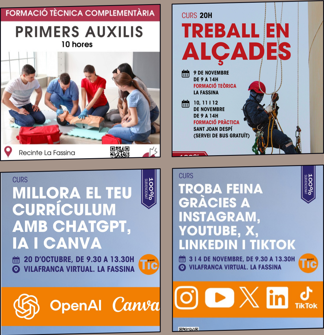 Noves accions formatives del Servei d'Ocupaci&oacute; de Vilafranca del Pened&egrave;s